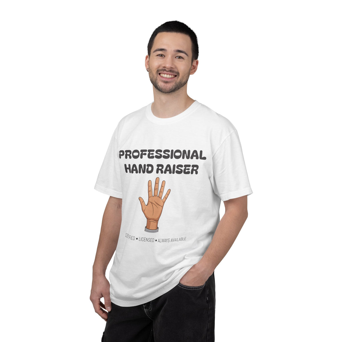 Professional Hand Raiser T-shirt | Raised Hand Illustration, Teacher Humor